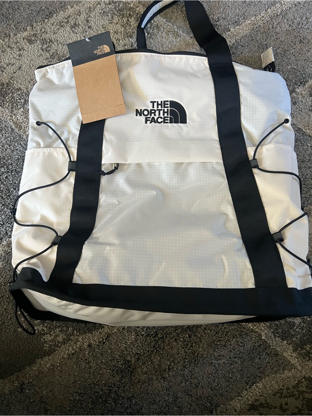 The North Face Borealis Convertible Tote White with Black Accents